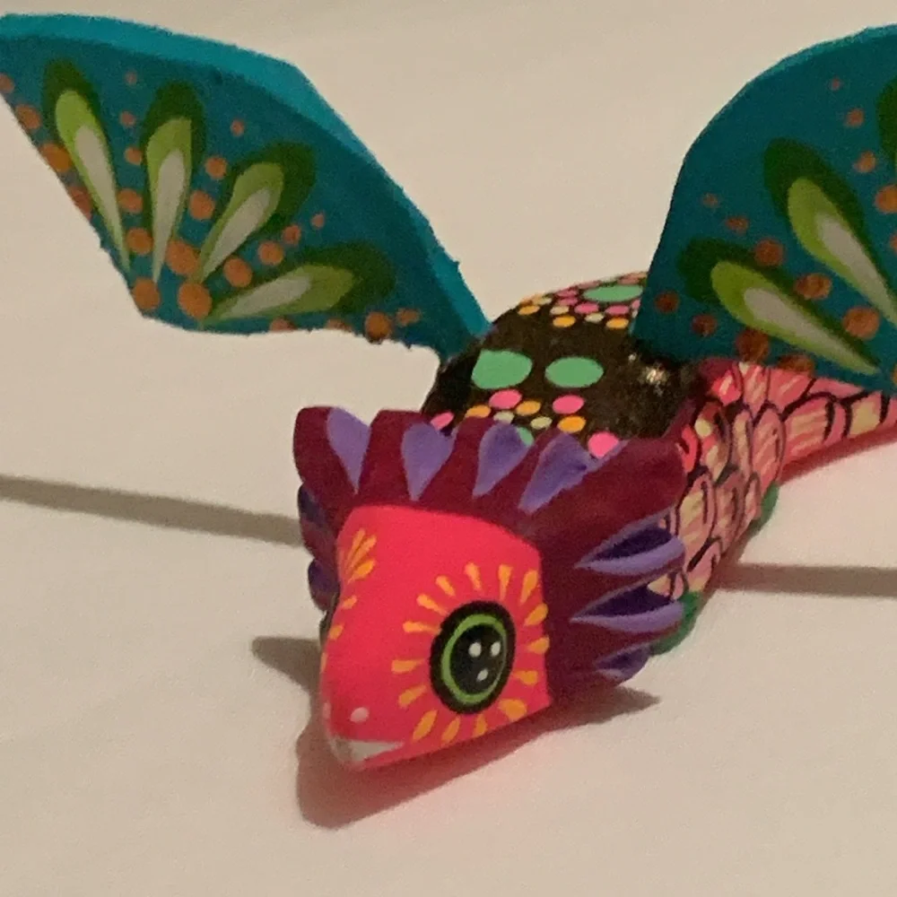 Colorful Bird Oaxaca Figurine , hand made, one of a kind. Unique, arty!